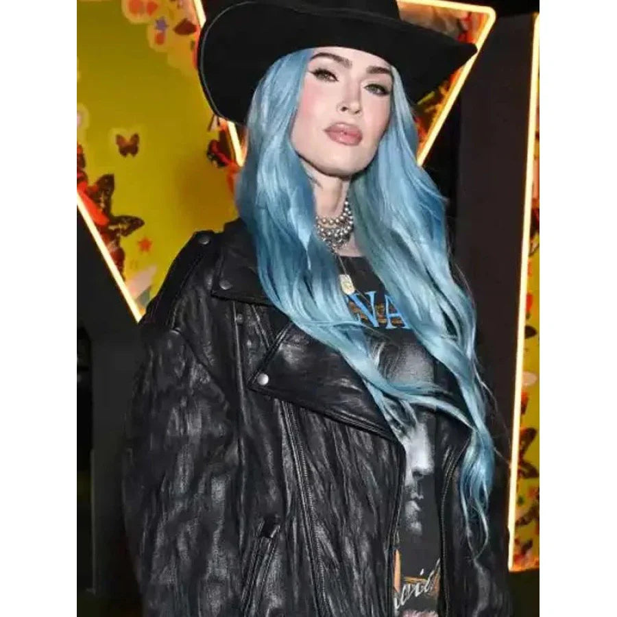 Coachella 2024 Megan Fox Black Leather Jacket