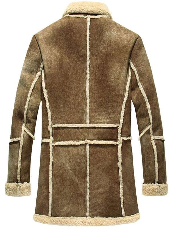 Men Shearling Brown Sheepskin Leather Coat