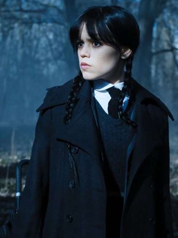 Jenna Ortega Wednesday S01 Black Wool Coat